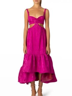 Silvia Tcherassi Fuchsia Cutout High-Low Tiered Dress- NEVER WORN